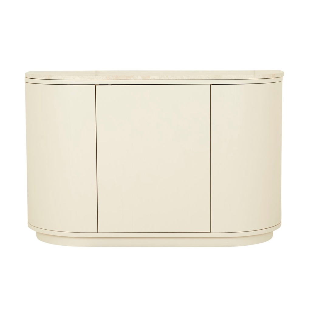 [BUF-OBER-CRES-MAR-SM-NATURAL-TRAVERTINE-SHELL] Oberon Crescent Marble Storage Unit - Natural Travertine - Shell
