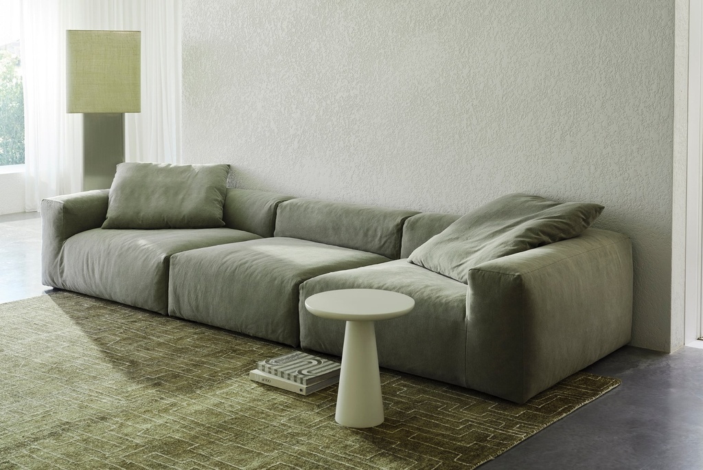 Raw Linen Shade Prism Floor Lamp