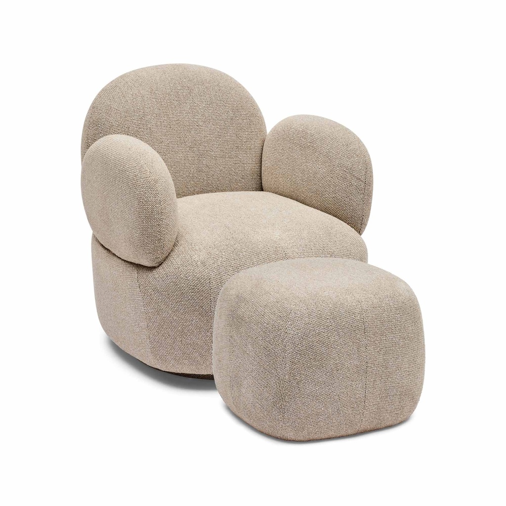 [F586] Cleo Swivel Chair & Ottoman Set Hazel