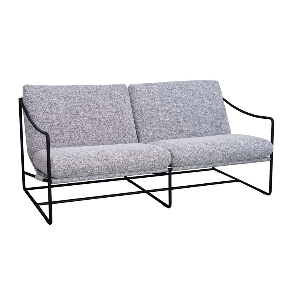 Allegra Outdoor 2 Seater Sofa - Fossil - Black Aluminium