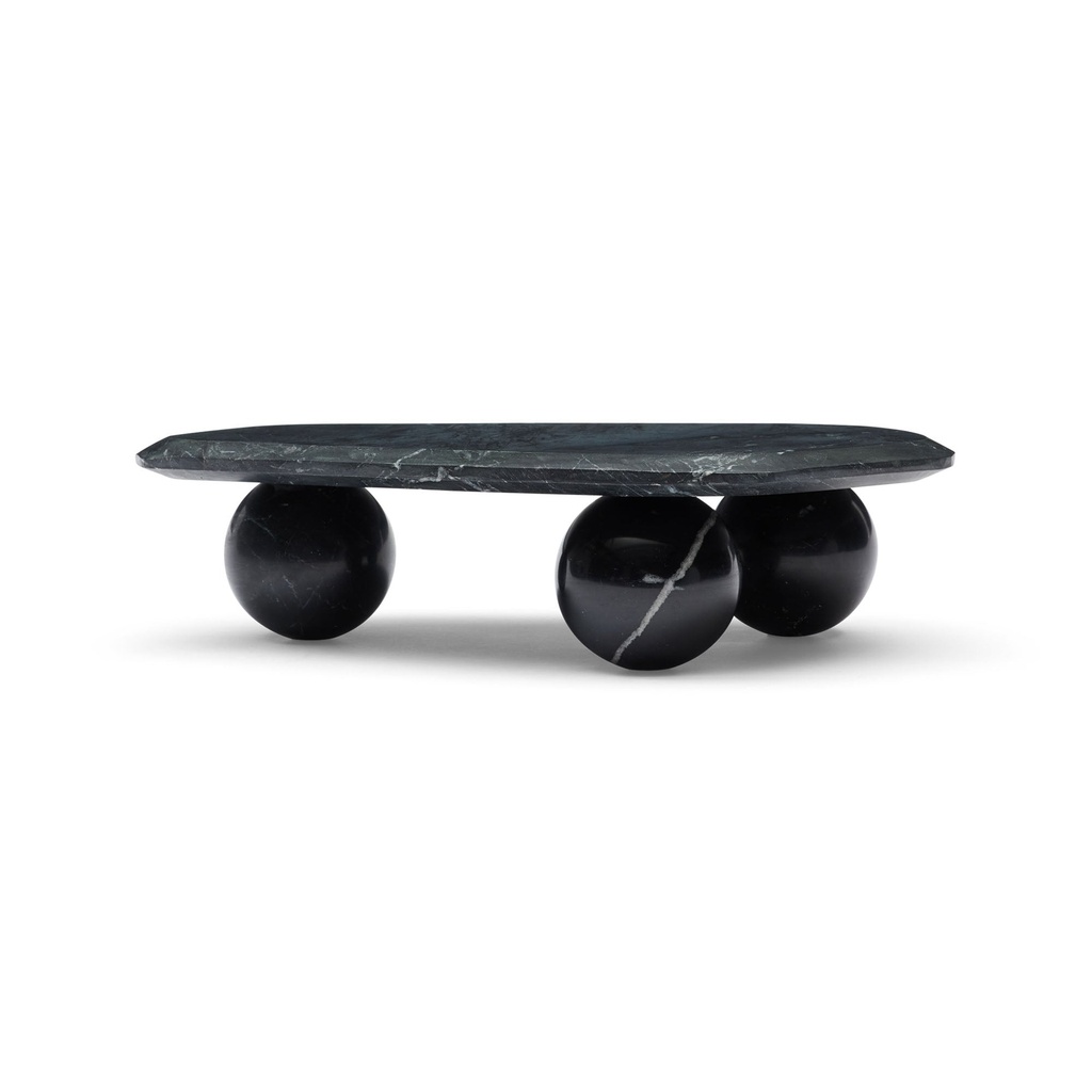 [I656] Gio Marble Platter Black