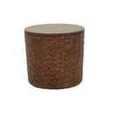 Andes Drum Side Table - Mocha Oak