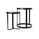 Iroko Side Table - Marble Top