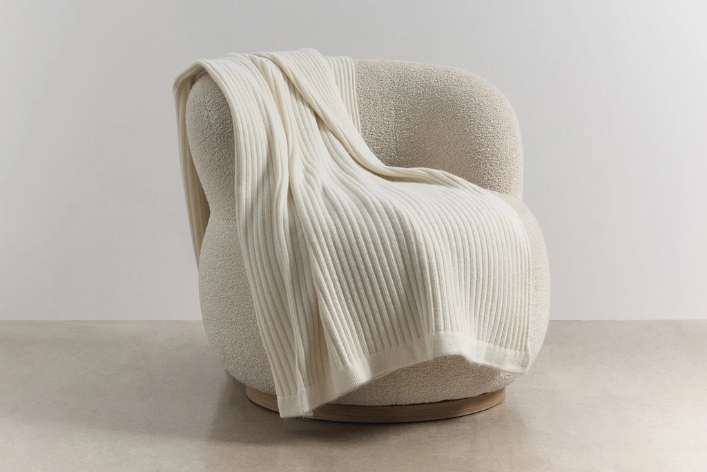 Wide Rib Angora & Merino Wool Throws