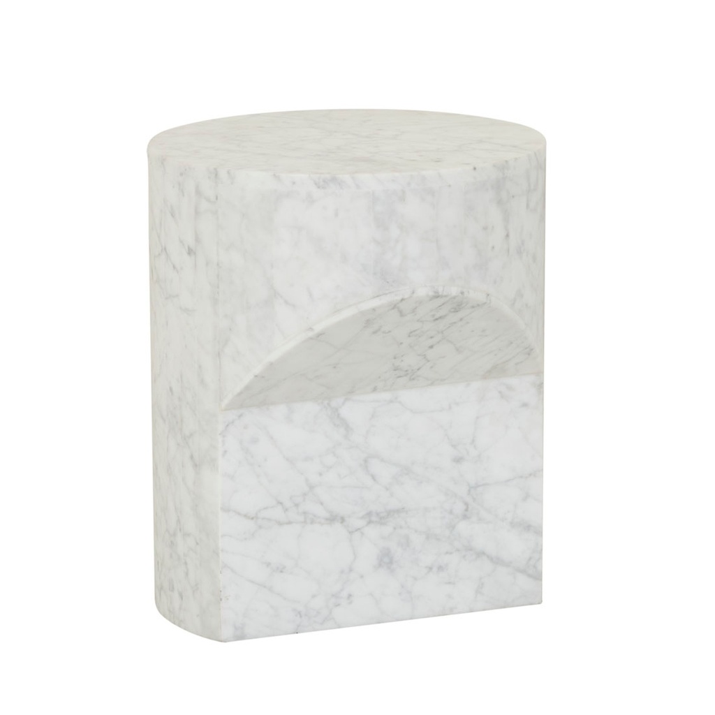 Atlas Pinnacle Side Table - White Marble