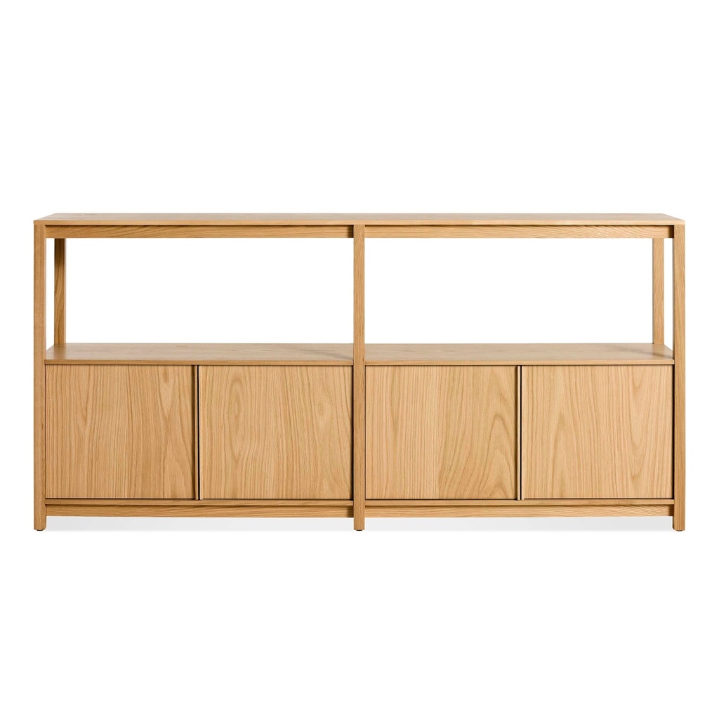 [OP1-LWSTLA-WO] Open Plan Large Low Bookcase with Storage