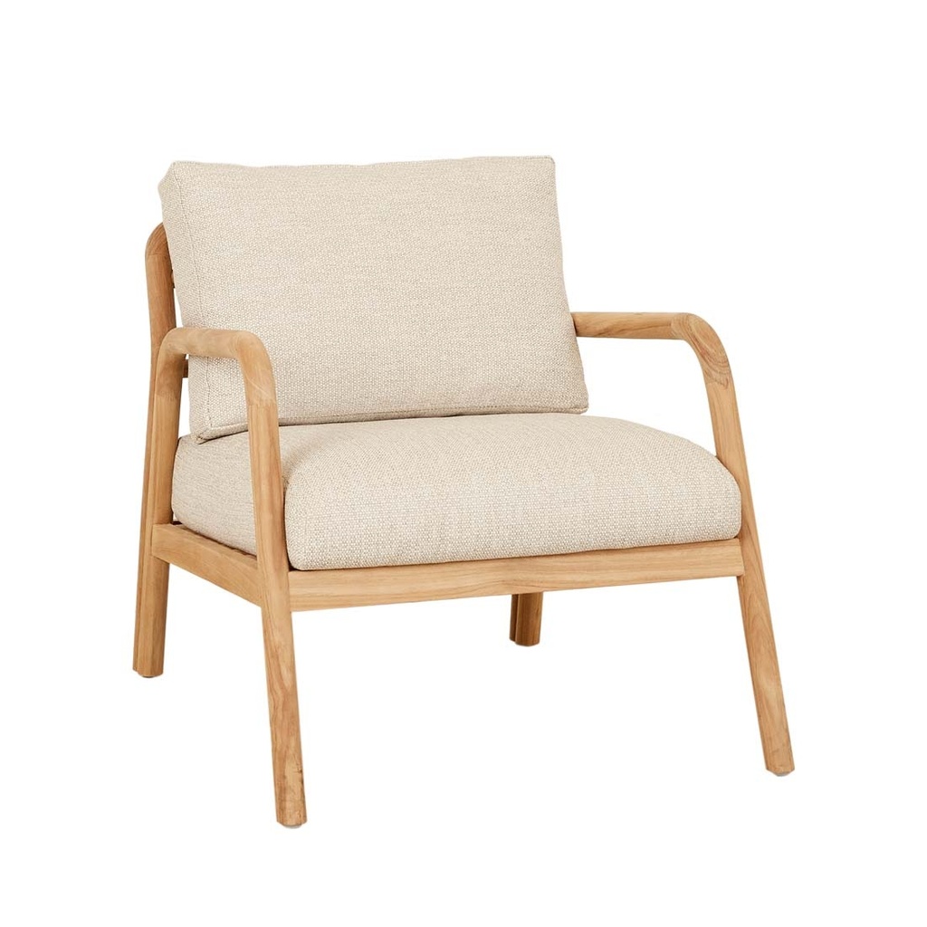 Belle Outdoor Occasional Chair - Straw Sunproof - Natural Teak