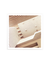 Abstract Architecture Print 68cm x 68cm - Light Timber Frame
