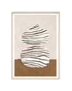 Abstract Ceramic Nutmeg 1 Print 62cm x 86cm - Light Timber Frame