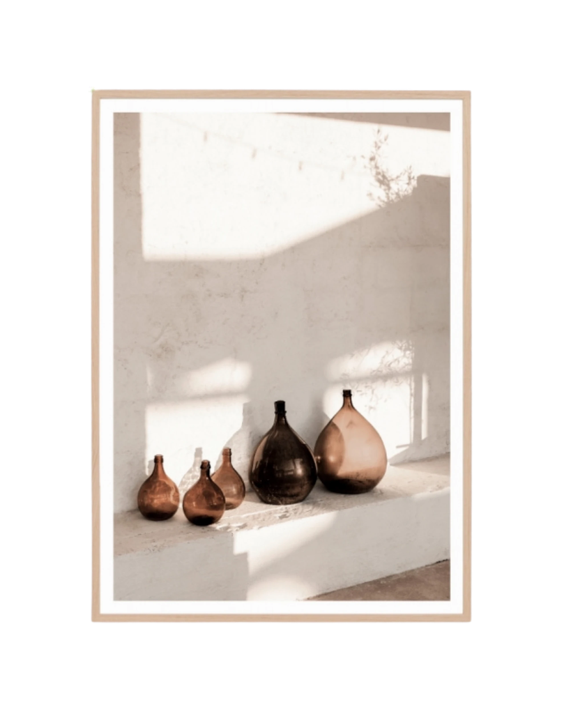 [MON-AMBVEG3] Amber Vessels Print 62cm x 87cm - Light Timber Frame