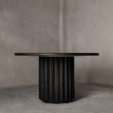 Black Flute Base Dining Table