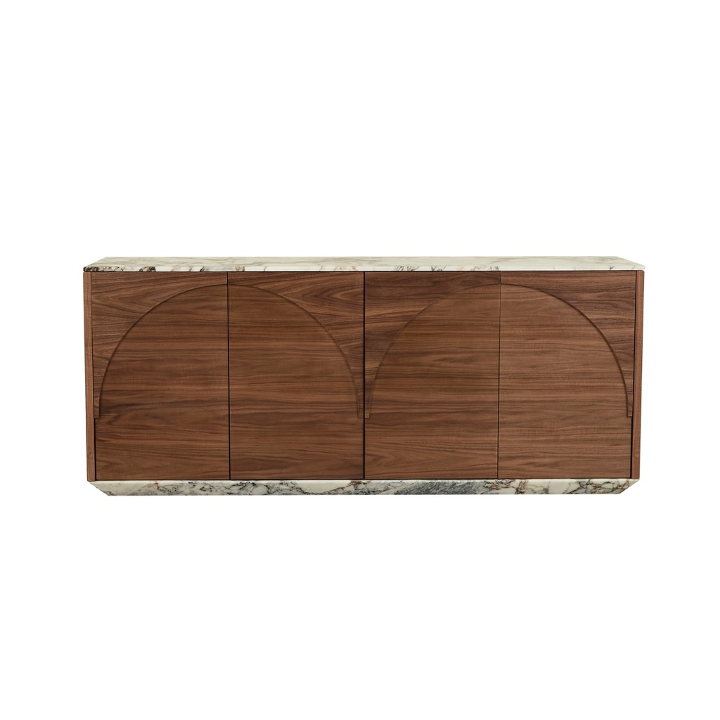 [ARCHIE-MATT-OCEAN-MARBLE-WALNUT-BUF-ARCHIE-MAR-X-WALNUT] Archie Marble Buffet - Matt Ocean Marble - Walnut