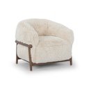 Camino Plush Occasional Chair - Mashmallow - Walnut Stained
