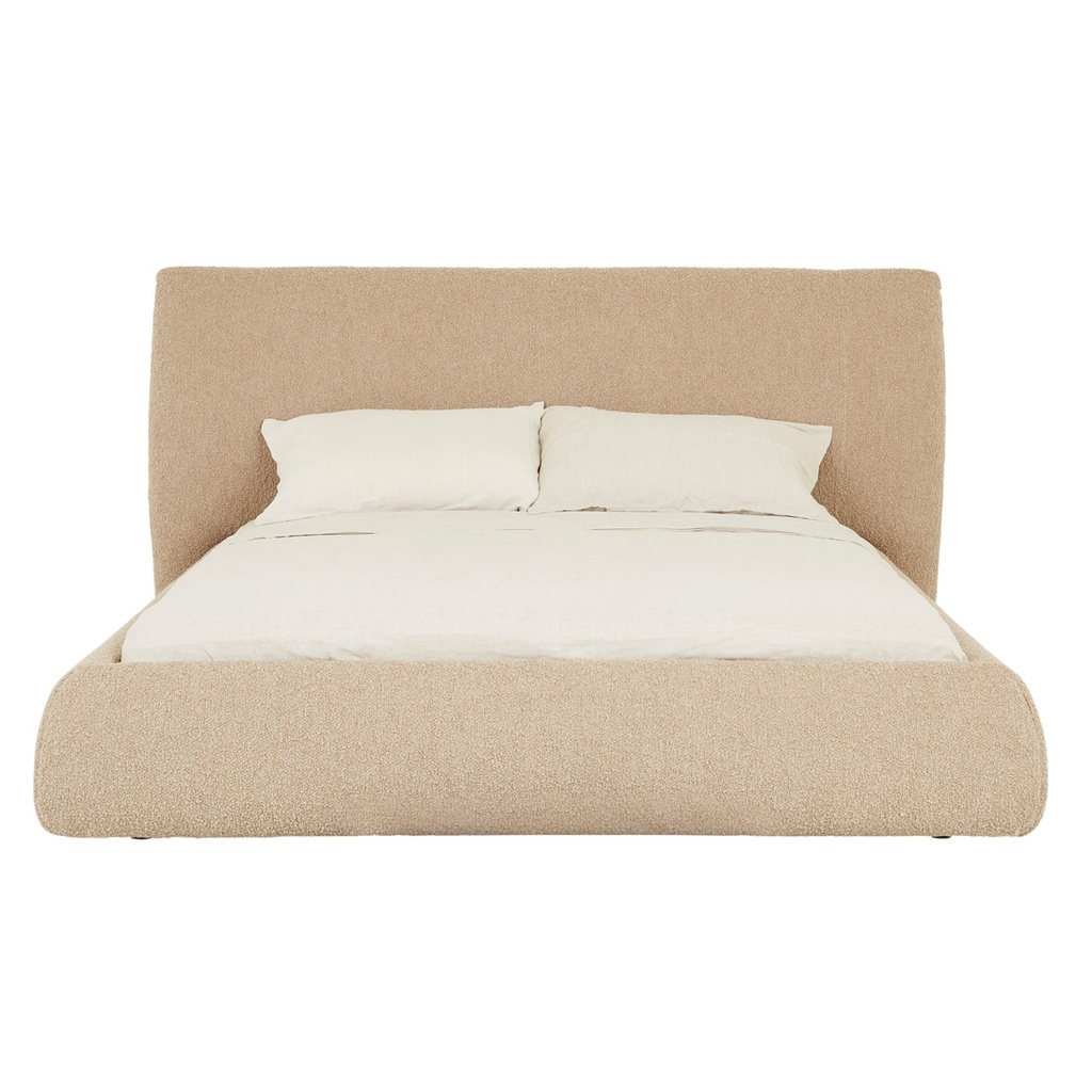 Madrid Curve Bed - Beige Chunky Boucle