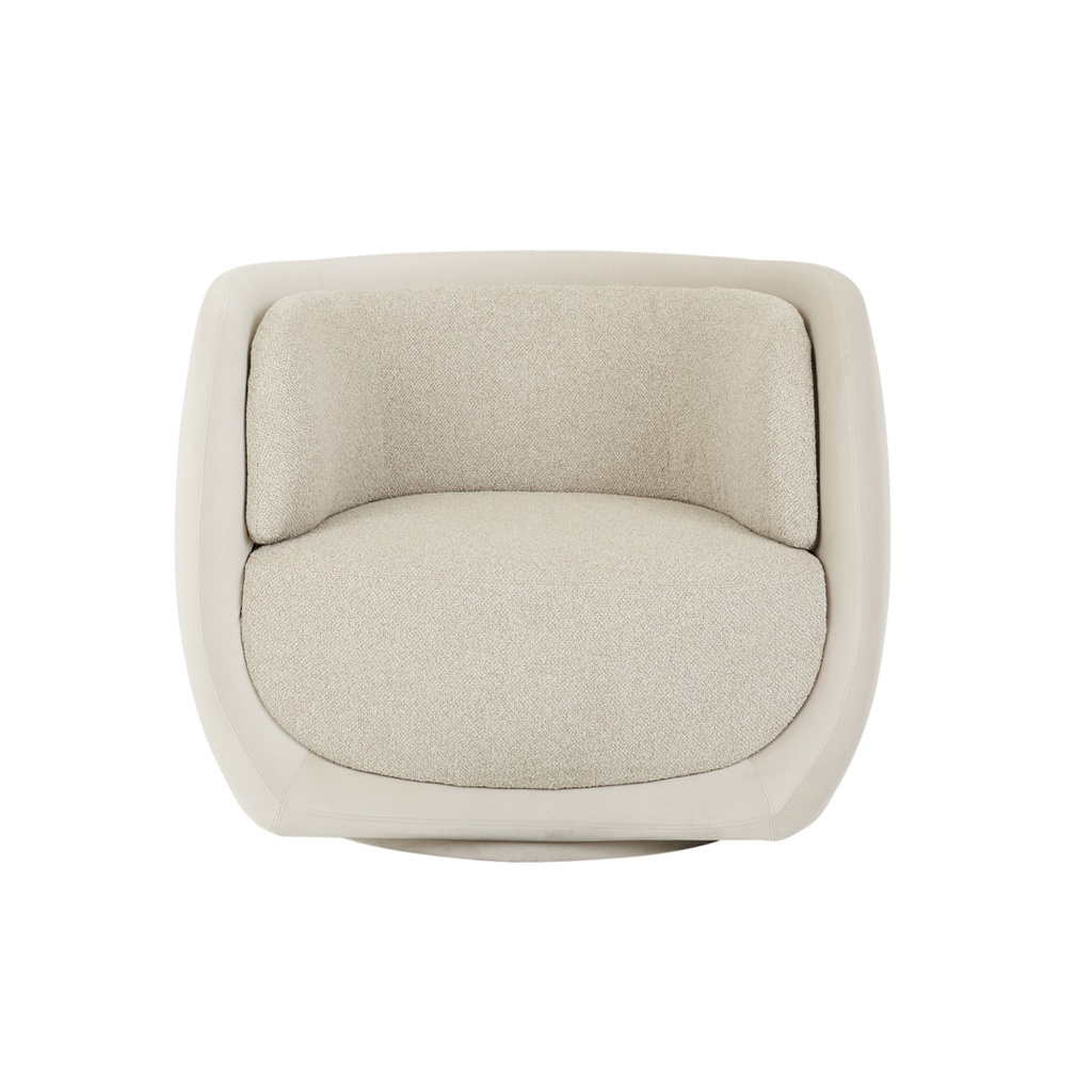 Mara Swivel Occasional Chair - Sugar Velvet - Malt Boucle
