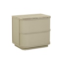 Miller Marble 2 Drawer Bedside - Porcini - Grey Travertine