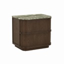 Miller Marble 2 Drawer Bedside - Tobacco Ash - Matt Wild Sage
