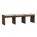 Zuri Slatted Bench Seat - Chocolate Oak - Natural Papercord