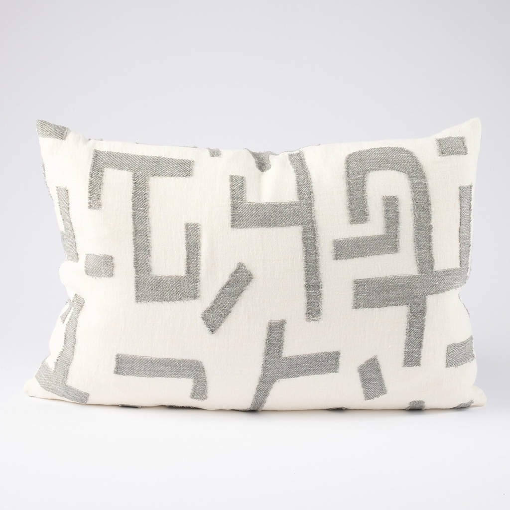 Antico Linen Cushion White/Slate
