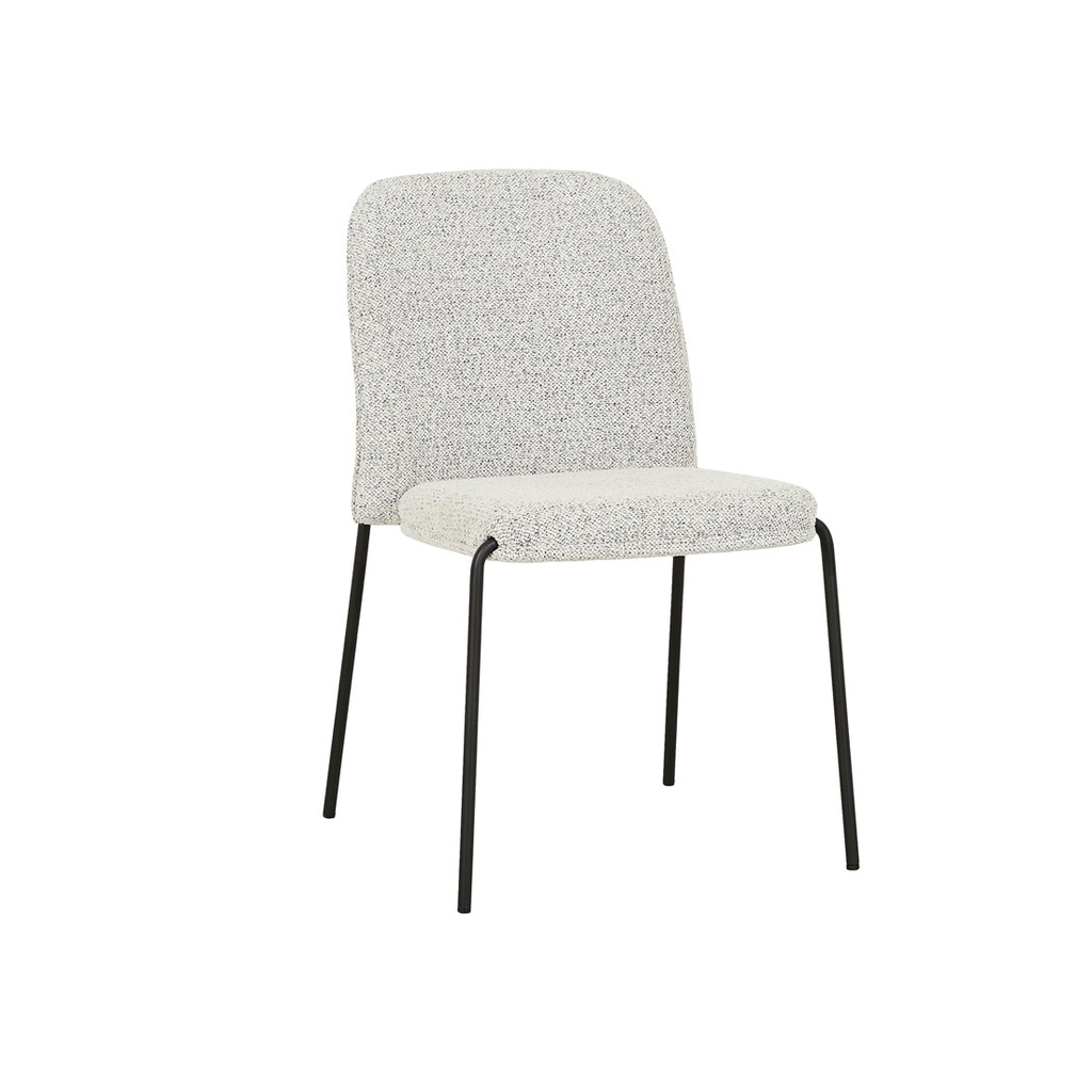 Ace Stackable Dining Chair - Salt & Pepper - Matt Black