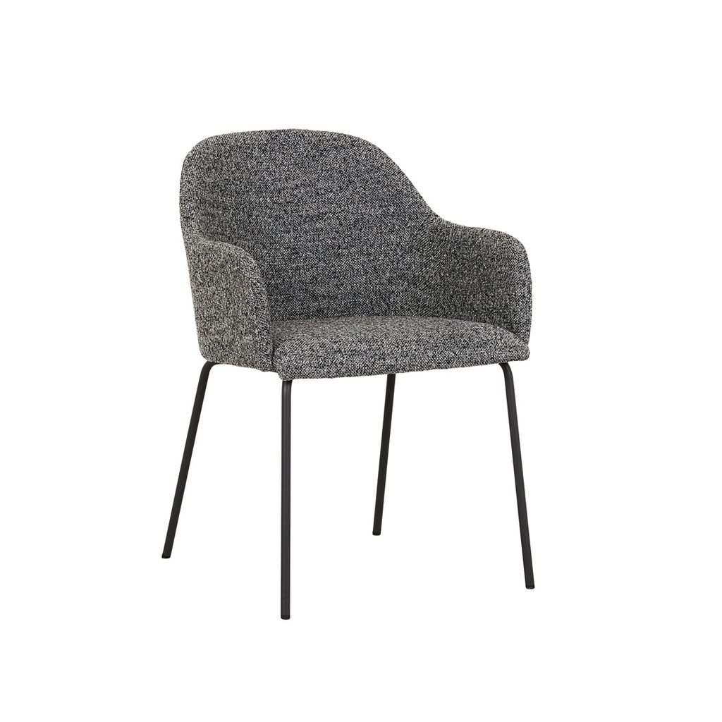 Riley Dining Armchair - Domino - Matt Graphite